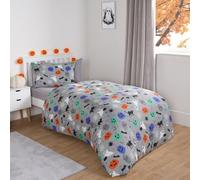 OHS Halloween Bedding Double, Super Soft Comfy Warm Stylish Pumpkin Ghouls Theme Double Duvet Set for Girls Boys Halloween Duvet Cover with Pillowcases, Grey