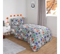 OHS Halloween Bedding Single, Duvet Covers for Girls Boys Single Duvet Cover Set Super Soft Comfy Warm Stylish Pumpkin Ghouls Theme Halloween Duvet Cover with Pillowcase, Grey