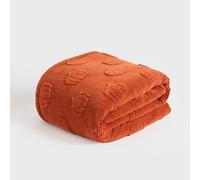 OHS Halloween Fleece Throw Blanket for Sofa, Super Soft Cosy Warm Tufted Pumpkin Fleece Blanket for Bed Settees Armchairs Lightweight Fluffy Double Bed Throws, Rust - 130 x 160cm