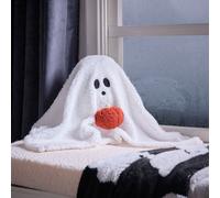 OHS Halloween Ghost Shaped Scatter Cushion Decorative Throw Pillow in Black OHS Black