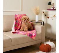 OHS Halloween Pumpkin Dog Blanket Sherpa Fleece Autumn Throw Pink, 70x100cm | Halloween Gifts Reversible Washable Cat Blanket Bed Sofa Cover Soft Warm Fluffy Pet Blankets for Dogs Kittens Puppies