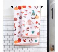 OHS Hand Towels for Bathroom, Ultra Soft Quick Dry Fade Resistant Hand Towel Autumn Gonk Print Hotel Spa Quality Bathroom Towel Perfect for Daily Use, Natural - 50 x 80cm