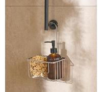 OHS Hanging Shower Caddy Organiser Storage, Silver Metal Over Door Shower Shelf No Drilling Rustproof Bathroom Shelf Hook Over Rack Shampoo Holder for Showers