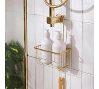 OHS Hanging Shower Caddy Rustproof Metal Shower Shelf No Drilling, Gold