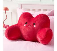 OHS Harper the Heart Cuddle Cushion Novelty Reading Pillow in Red OHS Red