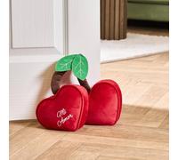 OHS Heart Cherry Weighted Matte Velvet Decorative Doorstop in Red OHS Red