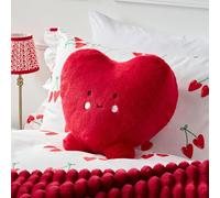 OHS Heart Cushion, Valentines Gifts for Her Decorative Stuffed Throw Pillow Plush Teddy Fleece Novelty Cushions for Sofa Bed Cute Room Decor Fluffy Cushions Plush Pillow, Red - 35 x 31 x 6cm
