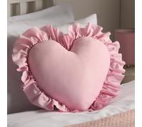 OHS Heart Filled Cushion Plump Bedroom Scatter Pillow Valentines Frill Chair Sofa in Pink OHS Pink