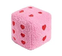 OHS Heart Print Dice Door Stops Indoor, Soft Boucle Fabric Decorative Door Stops for Home and Office Cube Doorstop Weighted Home Interior Doorstop Stopper Floor Decorative, Pink/Red