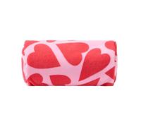 OHS Hearts Inflatable Bolster Pillow, Lightweight Compact Sun Lounger Cushion with Microfibre Cover Outdoor Cushions Back Support Inflatable Cushion for Travel Poolside Beach Accessories, Pink/Red
