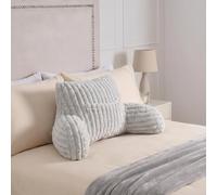 OHS Heatable Ribbed Faux Fur Cuddle Cushion Back Support Pillow For Bed | Soft Fleece Cuddle Cushion Ideal For Reading Gaming Watching TV On Bed Or Sofa