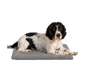 OHS Heated Dogs Blanket Mat, Super Soft Thermal Dog Blankets Non Slip Warm Cat Dog Heated Blanket Machine Washable Self Heating Breathable Lightweight Throw - Grey, 64 x 45cm