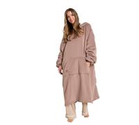 OHS Heated Hoodies Extra Long Grey, Electric Blanket Hoodie Oversized Heated Jumper Soft Sherpa Fluffy Christmas Gifts for Her, USB Powerbank Charging