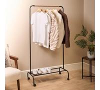 Ohs Heavy Duty Clothes Rail Display Hanging Stand With Shoe Rack - Black/wood