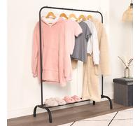 OHS Heavy Duty Clothes Rail Display Hanging Stand with Shoe Rack in Black OHS Black