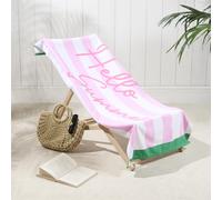 OHS Hello Summer Towel Bath Quick Dry Travel Microfibre Absorbent Swim in Light Pink OHS Light Pink