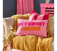 OHS Hey Sweet Cheeks Slogan Decorative Scatter Cushion Throw Pillow in Pink OHS Pink