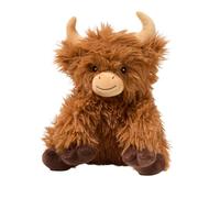 OHS Highland Cow Microwavable Heat Pad Heatable Plush Cuddly Toy,Brown/Rust
