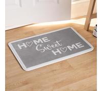 OHS Home Sweet Home Door Mat, Non Slip Durable Front Door Mats Dirt Trapper Door Mats Indoor Front Back Stylish Washable Door Mat White Border - Grey, 40cm x 60cm