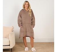Sienna Hoodie Blanket Ultra Soft Sherpa Fleece Warm Comfy Cosy Oversized Wearable Giant Sweatshirt Throw for Women Girls Adults Men Boys Kids Big Pocket - Mink Brown