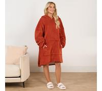 Sienna Blanket Hoodie, Gifts for Women Men Super Soft Sherpa Fleece Warm Cosy Oversized Hoodie Women Wearable Blanket Hooded Snoodie Sweatshirt Throw for Adult Teens Men Big Pocket, Rust Orange