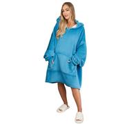 Sienna Hoodie Blanket Oversized Ultra Soft Plush Sherpa Fleece Wearable Throw Blanket Cosy Giant Warm Sweatshirt - Burgundy