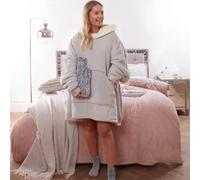OHS Oversized Plush Sherpa Fleece Hoodie Blanket in Light Grey OHS Light Grey One Size
