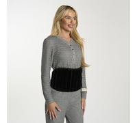 OHS Hot Water Bottle Belt Ribbed Fleece, Wearable Adjustable Rubber Hot Water Bottle Women Plush Hand Waist Warmer Cover Heat Pack for Shoulder Pain Relief Neck, Black