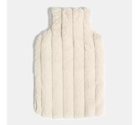 OHS Hot Water Bottle with Faux Fur Bubble Ribbed Cover, 2L Leakproof Large Hot Water Bag for Neck Shoulder Pain Relief and Hand Feet Warmer for Women Men, Cream