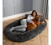 OHS Human Dog Bed for Adults Extra Large Comfy Fluffy Human Dog Bed for People & Furry Friends Machine Washable Removable Cover Giant Bean Bag Pet Beds, Charcoal - 170 x 96cm