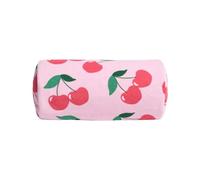 OHS Inflatable Bolster Pillow, Gifts for Women Back Support Beach Pillow with Cherry Soft Microfibre Cover for Sun Loungers Poolside Portable Travel Cushion, 36 x 16 x 16cm