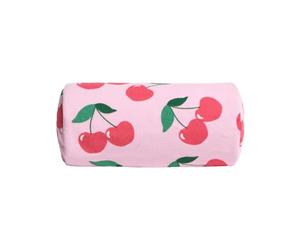 OHS Inflatable Bolster Pillow, Gifts for Women Back Support Beach Pillow with Cherry Soft Microfibre Cover for Sun Loungers Poolside Portable Travel Cushion, 36 x 16 x 16cm