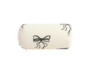 OHS Inflatable Bow Beach Pillow, Gifts for Women Lightweight Compact Back Support Bolster Pillow with Soft Microfibre Cover for Sun Loungers Poolside Portable Travel Cushion, Mono - 36 x 16 x 16cm