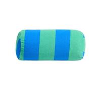 OHS Inflatable Travel Pillow Stripe Bolster Cushion, Gifts for Women Lightweight Compact Portable Back Support Pillow with Soft Microfibre Cover for Sun Loungers Poolside, Blue/Green - 36 x 16 x 16cm