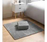 OHS Interlocking Foam Floor Tiles 9 Teddy Fleece Soft Kids Play Mat Carpet, Grey