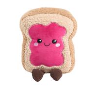 OHS Jam Toast Plush Pillow, Decorative Pillows Stuffed Toy Novelty Cushions for Sofa Bed Cuddle Cushion Cute Room Decor Throw Pillow Gifts for Kids Girls Boys, Hot Pink/Natural - 25cm