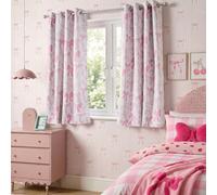 Ohs Kids Bow Prints Blackout Eyelet Curtains Panels Nursery Ready Made, Pink - 66 X 72"