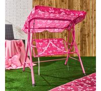 Ohs Kids Bows 2 Seater Swing Bench Canopy Garden Patio Play Set