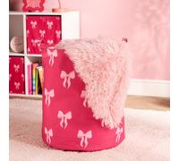OHS Kids Bows Print Laundry Basket Clothes Storage Toy Organiser in Pink OHS Pink