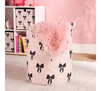 OHS Kids Bows Print Laundry Basket Clothes Storage Toy Organiser OHS Multicolor