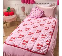 Ohs Kids Cherry Bow 3Kg Weighted Blanket Sensory Sleep Therapy Quilted Throw - Pink