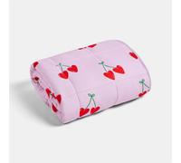 Ohs Kids Cherry Print 3Kg Teddy Fleece Weighted Blanket - 100 X 150Cm