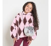OHS Kids Discoball Novelty Fluffy Crossbody Bag Character Xmas Gift in Metallic Silver OHS Metallic Silver One Size
