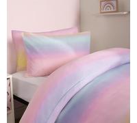 OHS Kids Double Duvet Set Rainbow, Super Soft Warm Polycotton Boys Girls Bedding Quilt Cover Stylish Comfy Bedding Double Bed Set Reversible Kids Duvet Cover with Pillowcases, Multi