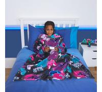OHS Kids Fleece Blanket Sleeves Arms Wearable Soft Cosy Plush Warm Throw in Purple OHS Purple