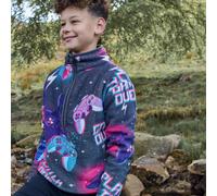 OHS Kids Fleece Jacket Half Zip Lightweight Neon Gaming Print Pullover in Purple | Size: 8-9 Years OHS Purple 8-9 Years