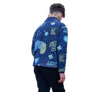 OHS Kids Fleece Jacket Half Zip, Lightweight Warm Gaming Print Fleece Top Pullover Sweatshirt Long Sleeve Unisex Casual Pullover for Travelling Outdoor, Blue/Green