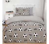 OHS Kids Football Fleece Reversible Bedding Set in Light Grey | Size: Single OHS Light Grey Single