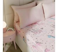 Ohs Kids Fun Print Microfibre 25Cm Fitted Bed Sheet Ultra Soft, Unicorn Kingdom - Single