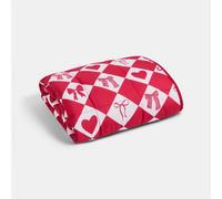 Ohs Kids Heart & Bow Print 3Kg Teddy Fleece Weighted Blanket - 100 X 150Cm
